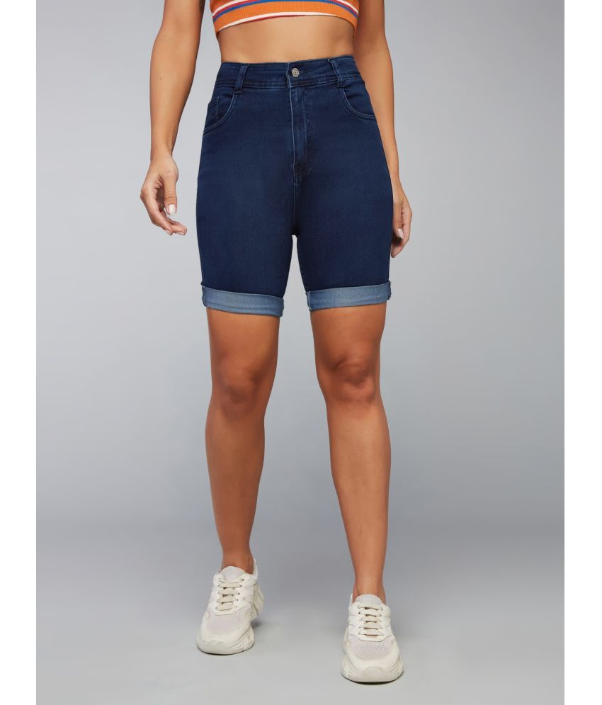     			Dolce Crudo Denim Hot Pants - Navy