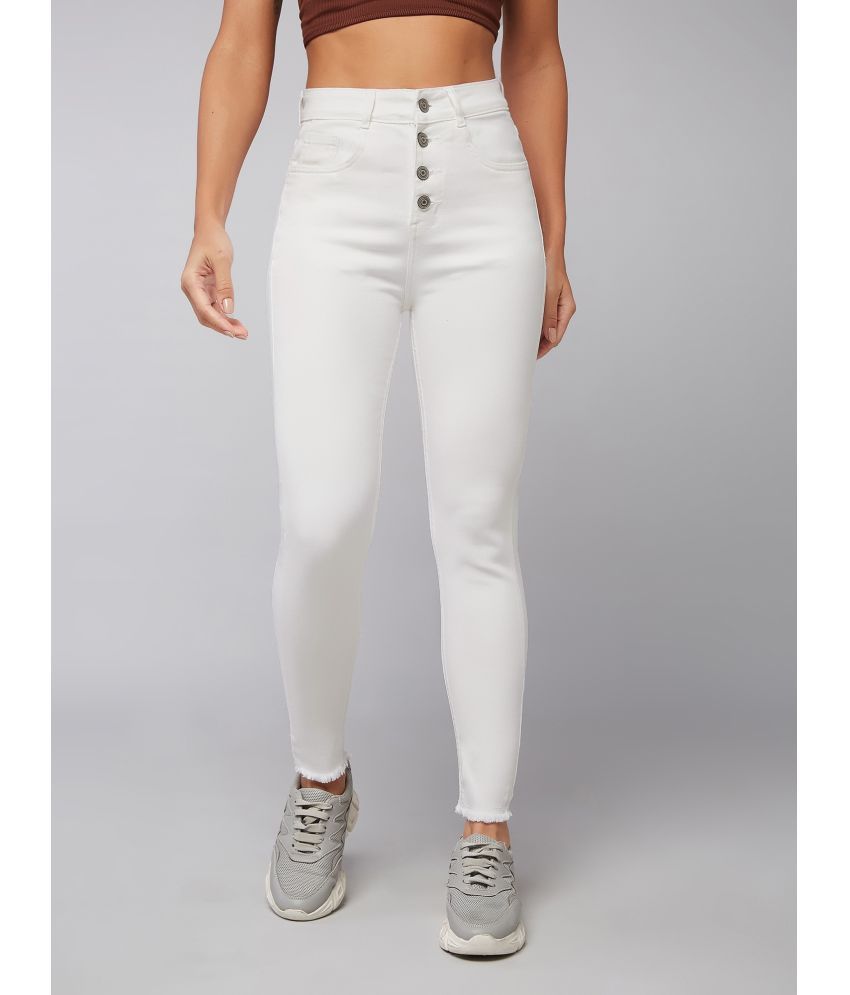     			Dolce Crudo - White Denim Skinny Fit Women's Jeans ( Pack of 1 )