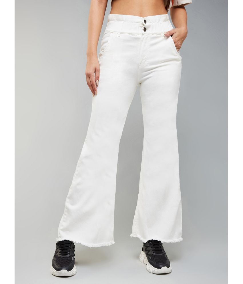     			Dolce Crudo - White Denim Wide Leg Women's Jeans ( Pack of 1 )