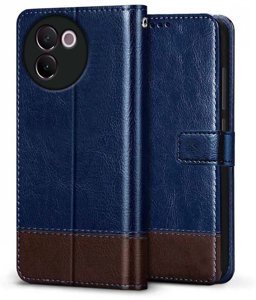     			Fashionury Blue Flip Cover Leather Compatible For Vivo V30e 5G ( Pack of 1 )