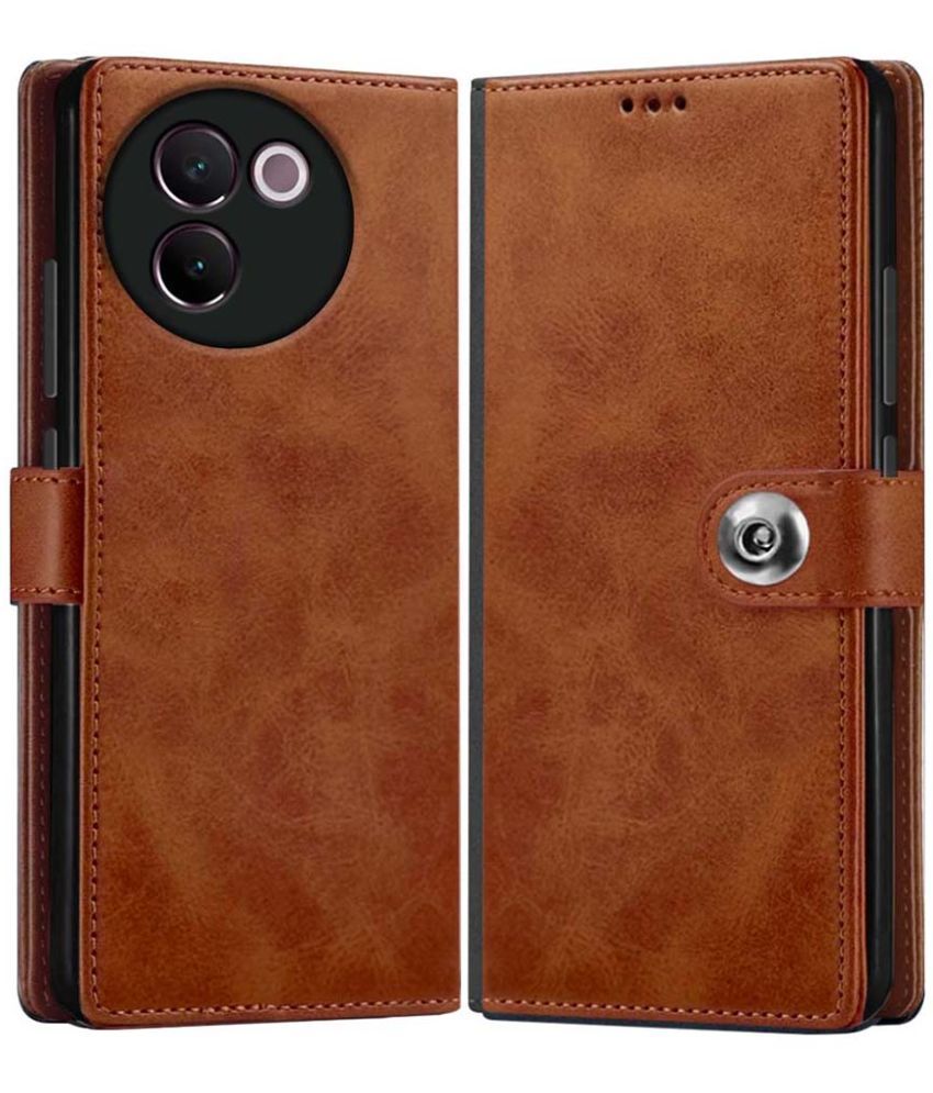     			Fashionury Brown Flip Cover Leather Compatible For Vivo V30e 5G ( Pack of 1 )