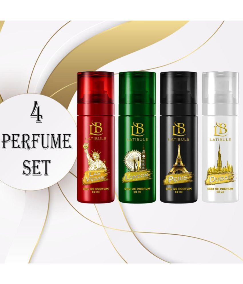     			Latibule Long Lasting Perfume Body Spray For Men And Women 60 Ml Each (Pack Of 4)