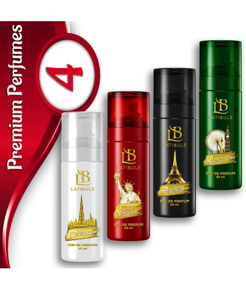     			Latibule Long Lasting Perfume Body Spray For Men And Women 60 Ml Each (Pack Of 4)