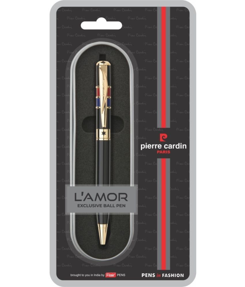     			Pierre Cardin Lamor Premium Metal Ball Pen With Twist Mechanism Black Lacquer Finish Body With Elegant Golden Clip