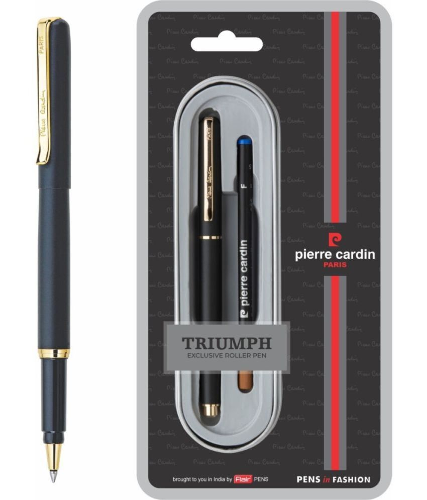     			Pierre Cardin Triumph Premium Metal Roller Ball Pen - Luxurious Matt Black Slim Body Design With Long Gold Finish Clip