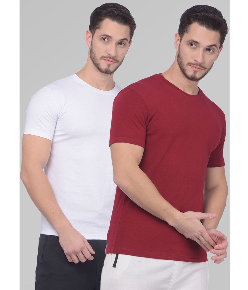     			Zeal G Cotton Slim Fit Solid Half Sleeves Men's T-Shirt - Melange Grey ( Pack of 2 )