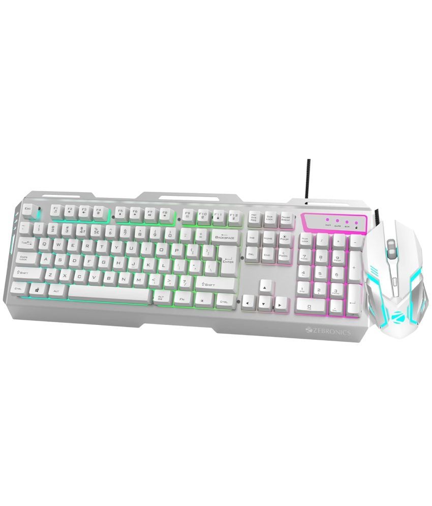     			Zebronics White USB Wired Keyboard Mouse Combo