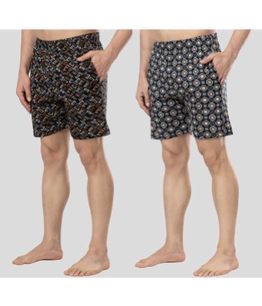     			Zeffit Multicolor Cotton Men's Shorts ( Pack of 2 )