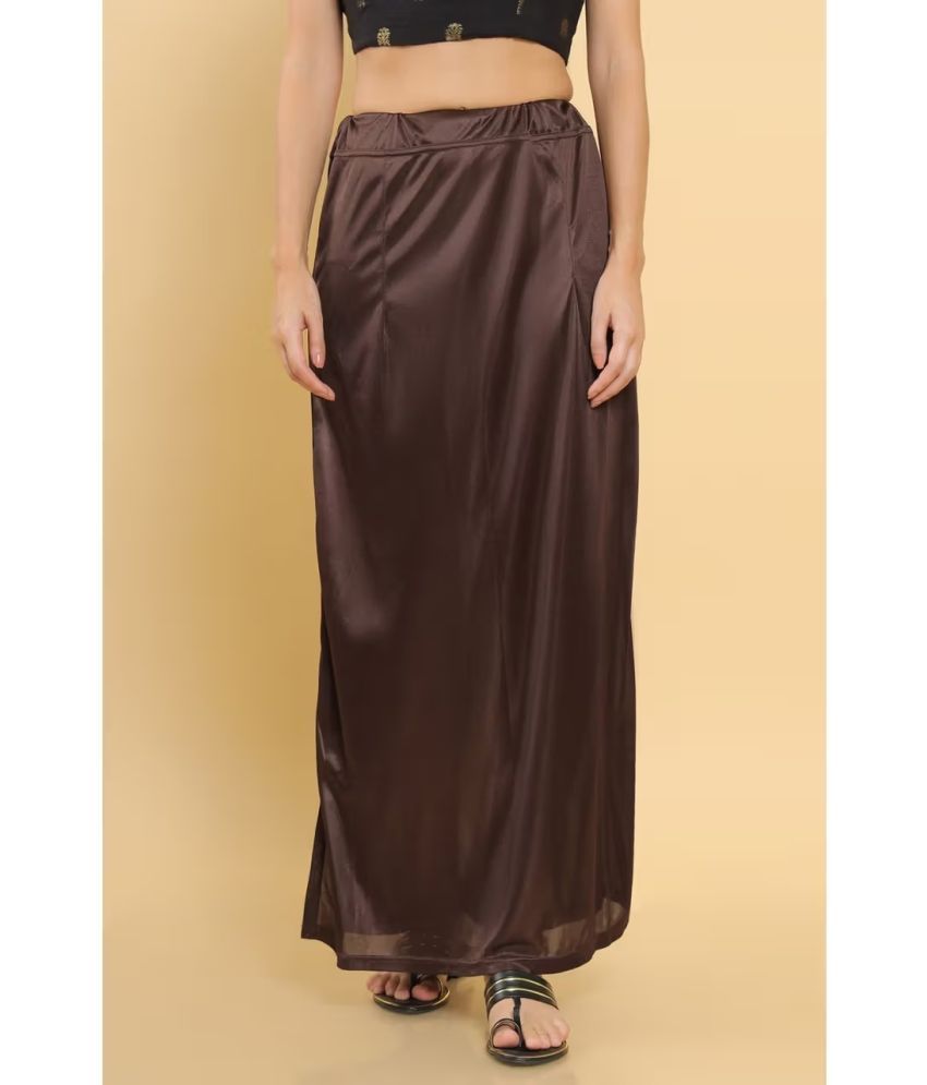     			kinu Brown Satin Petticoat - Single