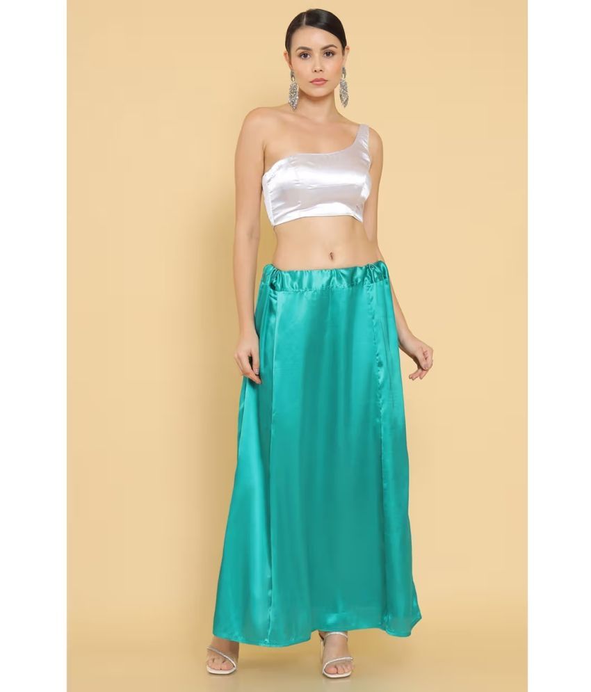     			kinu Green Satin Petticoat - Single