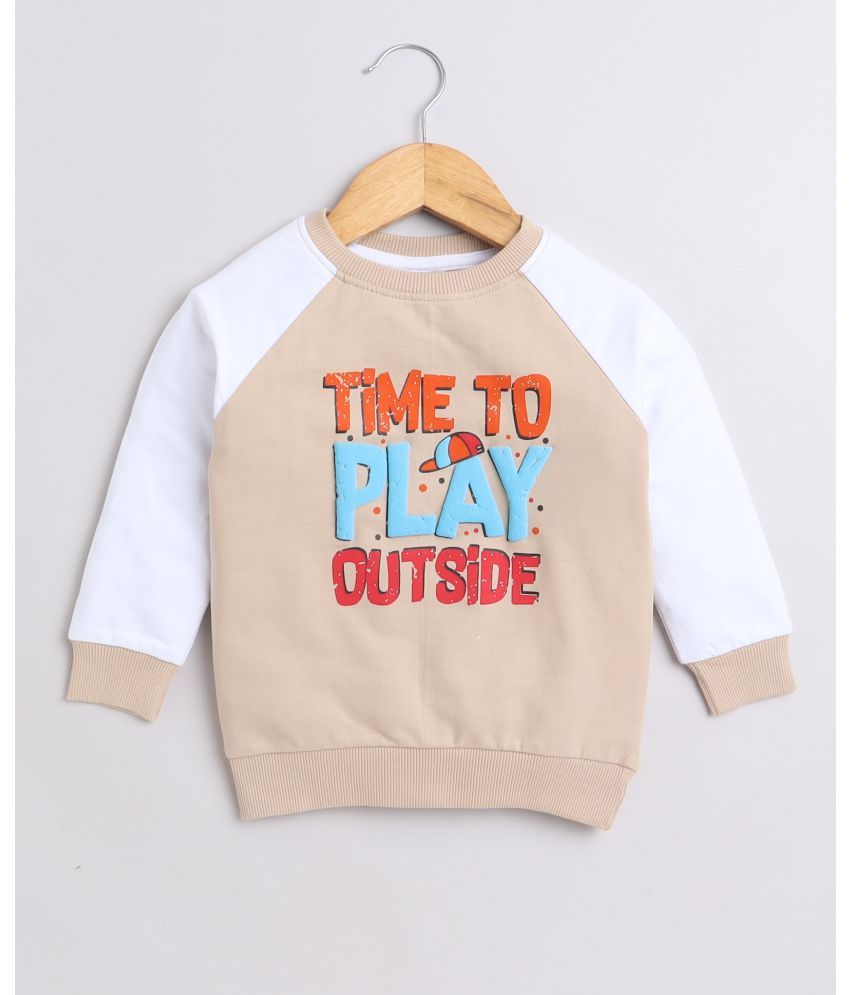     			BUMZEE Beige & White Boys Full Sleeves Cotton Sweatshirt Age - 18-24 Months