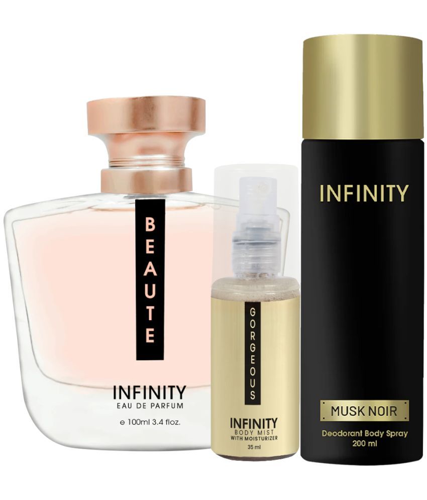     			CFS Beaute EDP Perfume 100ml,Musk Noir Deo Body Spray 200ml,Gorgeous Body Mist 35ml Long Lasting Perfume Pack of 3