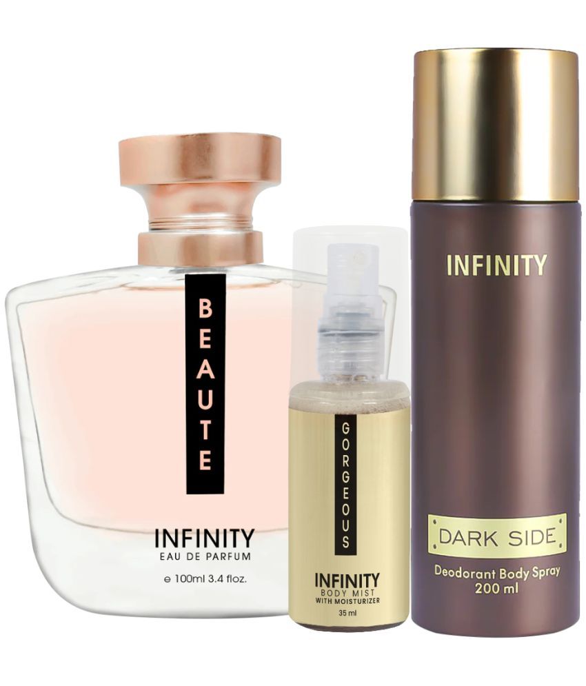     			CFS Beaute EDP Perfume 100ml, Dark Side Deo Body Spray 200ml,Gorgeous Body Mist 35ml Long Lasting Perfume Pack of 3