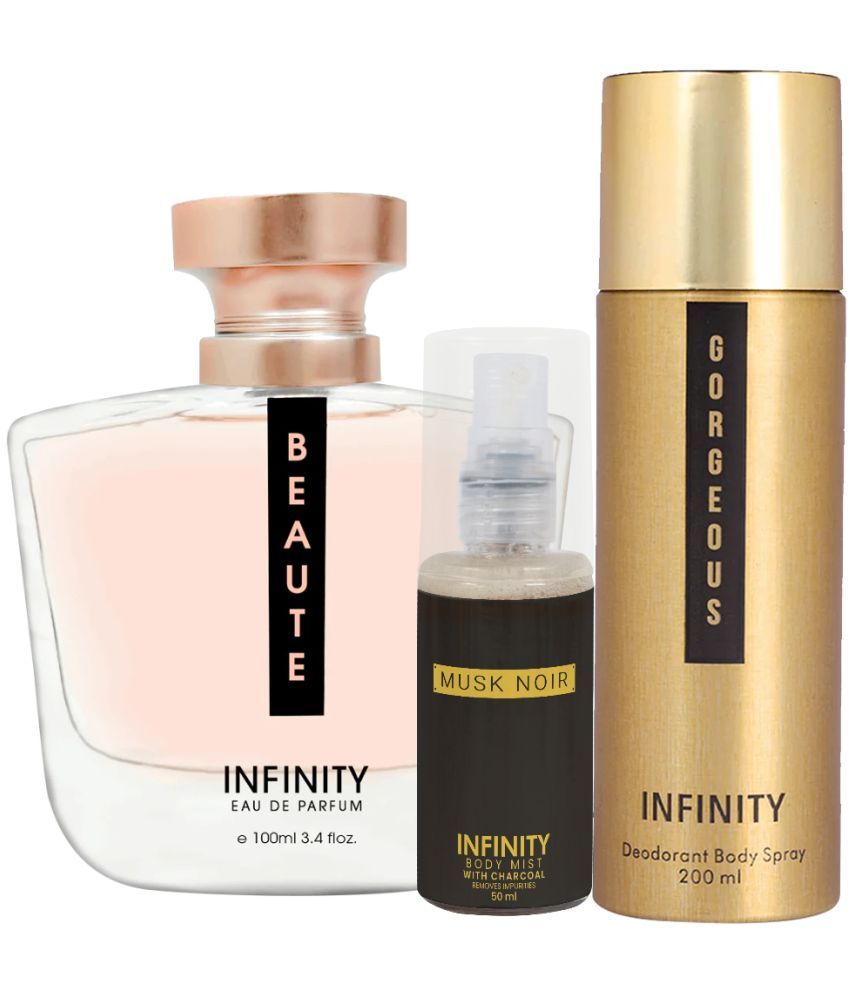     			CFS Beaute EDP Perfume 100ml, Gorgeous Deo Body Spray 200ml,Musk Noir Body Mist 35ml Long Lasting Perfume Pack of 3