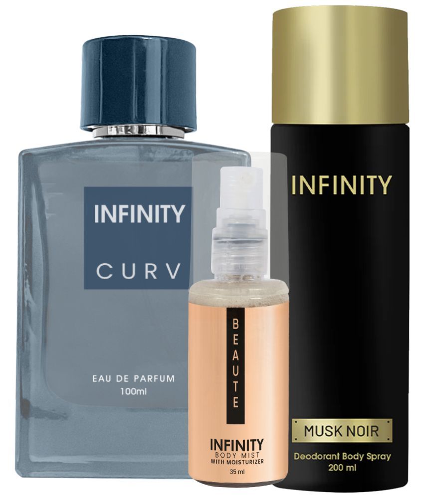     			CFS Curv EDP Perfume 100ml, Musk Noir Deo Body Spray 200ml, Beaute Body Mist 35ml Long Lasting Perfume Pack of 3