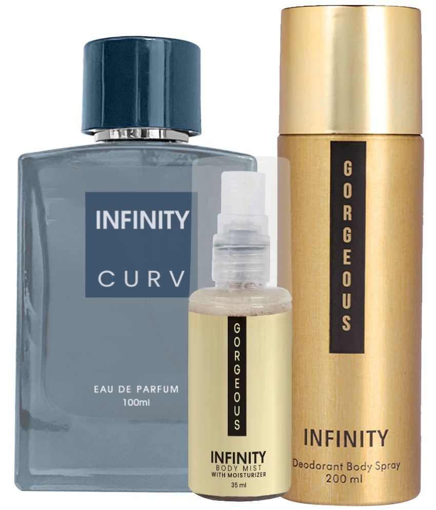     			CFS Curv EDP Perfume 100ml, Gorgeous Deo Body Spray 200ml, Gorgeous Body Mist 35ml Long Lasting Perfume Pack of 3