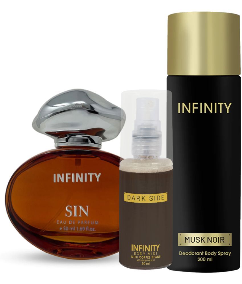     			CFS Sin EDP Perfume 50ml, Musk Noir Deo Body Spray 200ml, Dark Side Body Mist 35ml Long Lasting Perfume Pack of 3