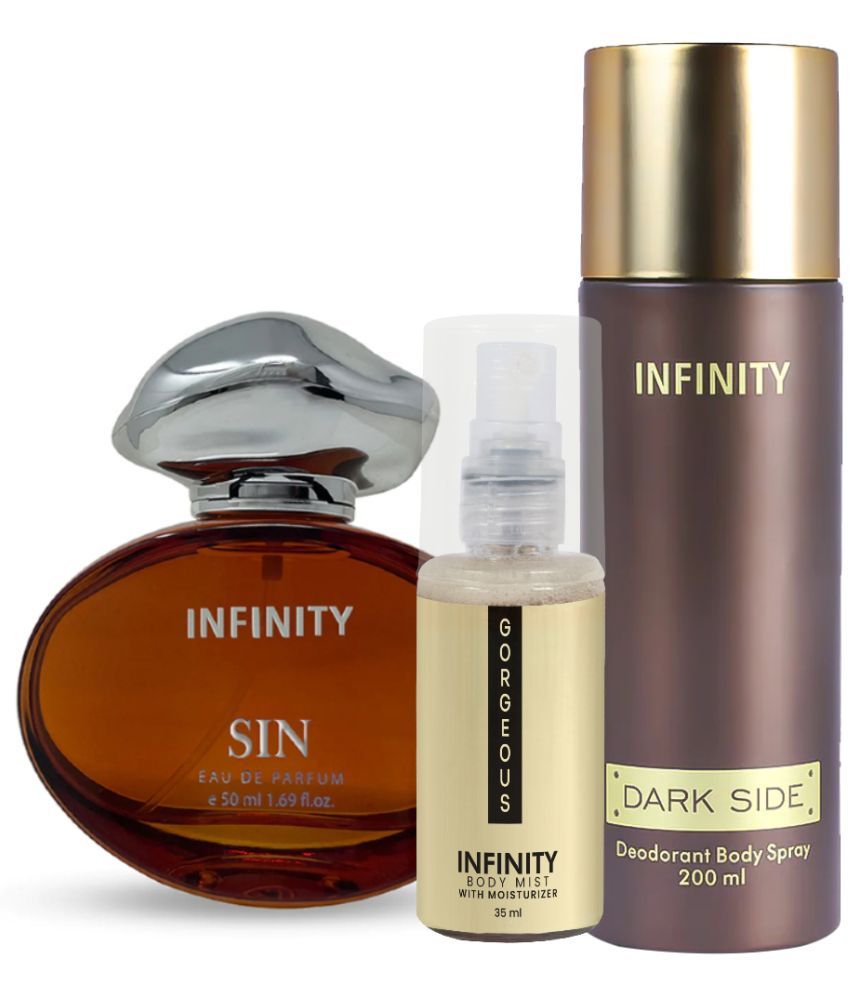     			CFS Sin EDP Perfume 50ml, Dark Side Deo Body Spray 200ml, Gorgeous Body Mist 35ml Long Lasting Perfume Pack of 3