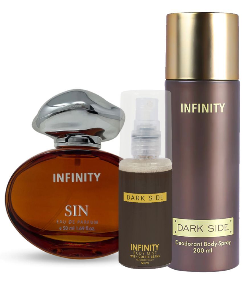     			CFS Sin EDP Perfume 50ml, Dark Side Deo Body Spray 200ml, Dark Side Body Mist 35ml Long Lasting Perfume Pack of 3