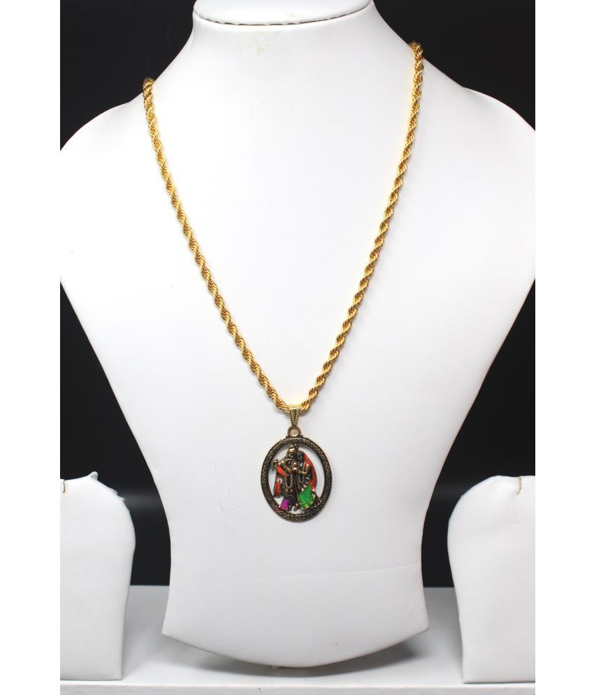     			Gold plated chain with pendant necklace jewelry set for men women unisex