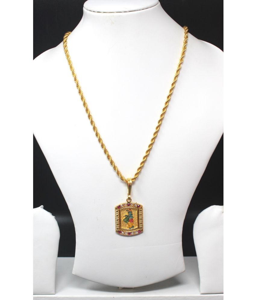     			Gold plated chain with pendant necklace jewelry set for men women unisex