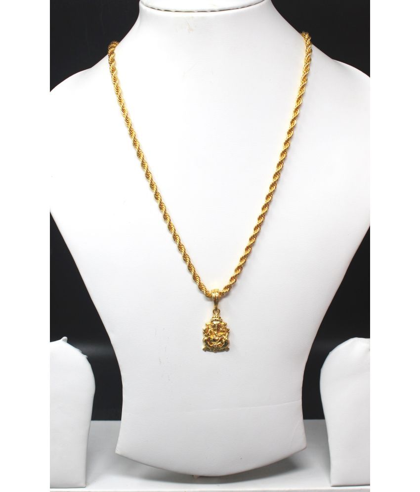     			Gold plated chain with pendant necklace jewelry set for men women unisex