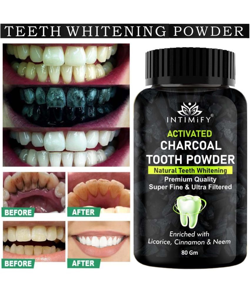     			Intimify Activated Charcoal Teeth Whitening Powder, Natural Denture Oral Kit, Toothpaste, 100 Gms