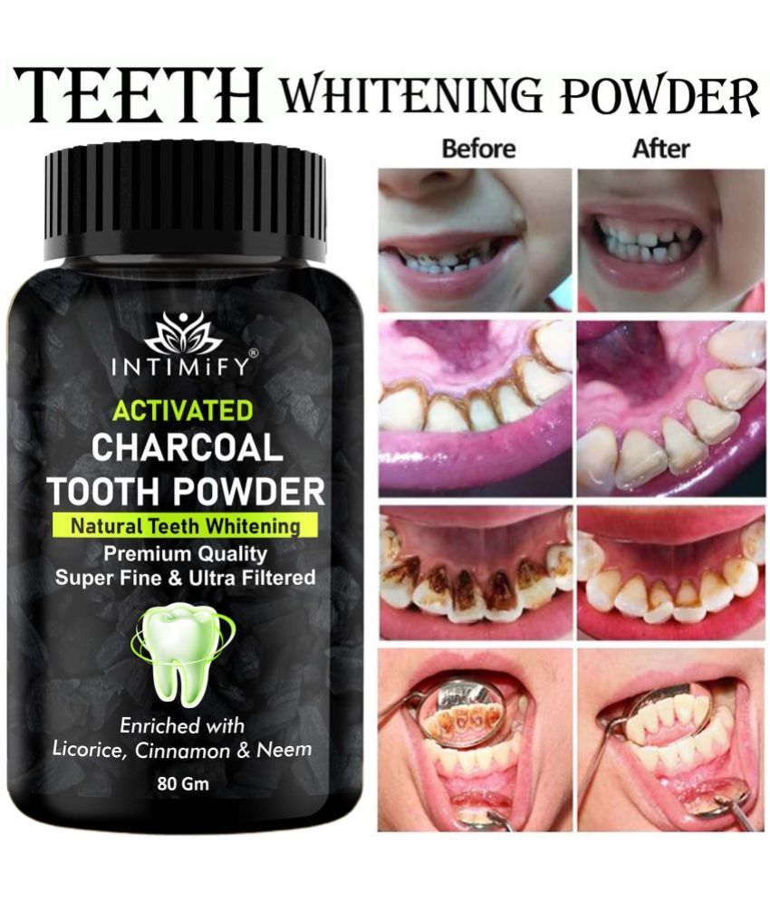     			Intimify Activated Charcoal Teeth Whitening Powder, Toothpaste, Oral Kit, Oral Hygiene, 100 Gms