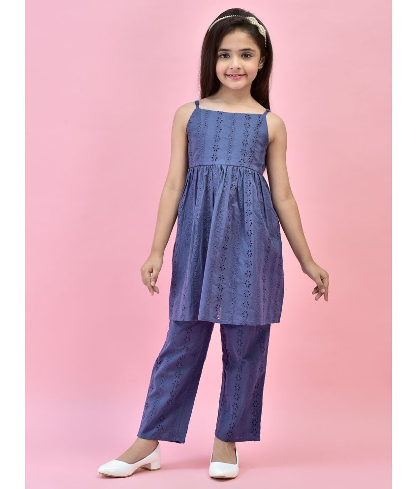     			Juniper Indigo Cotton Blend Girls Kurta and Pant Set ( Pack of 1 )