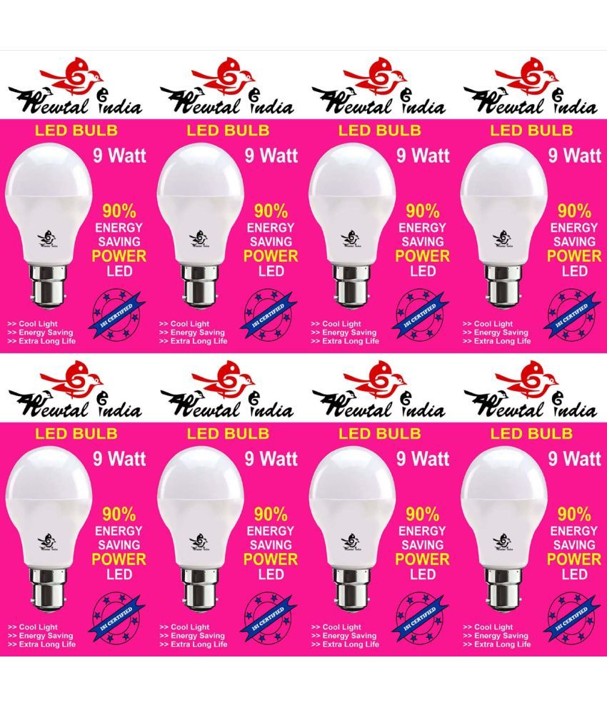     			Newtal India 9W Cool Day Light LED Bulb ( Pack of 8 )