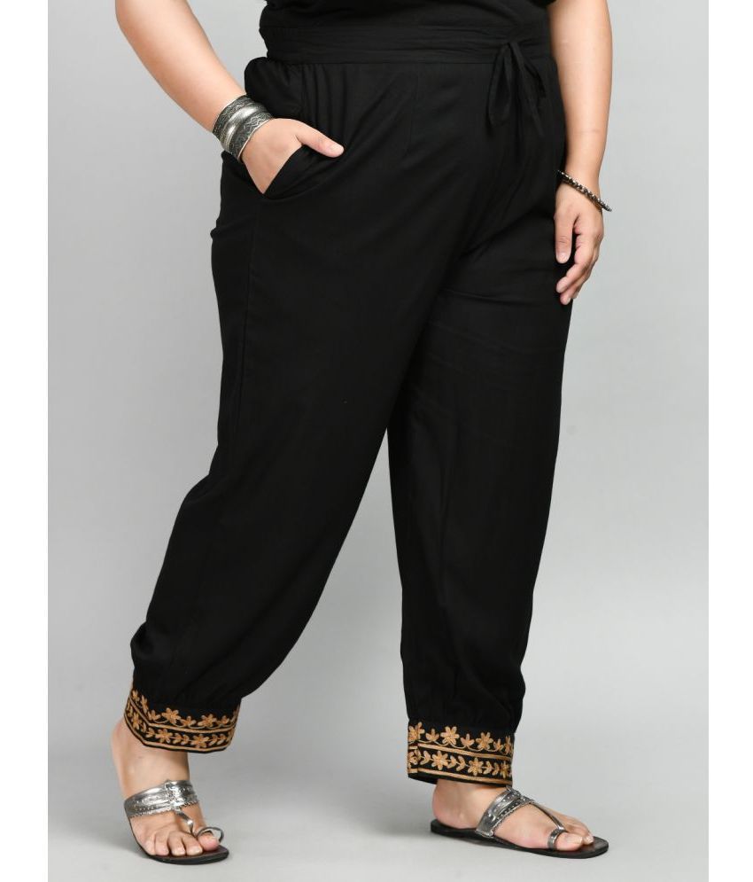     			PrettyPlus by Desinoor.com Black Rayon Straight Women's Palazzos ( Pack of 1 )