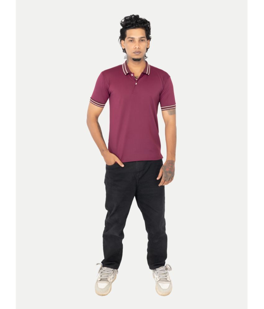     			Radprix Polyester Regular Fit Solid Half Sleeves Men's Polo T Shirt - Maroon ( Pack of 1 )