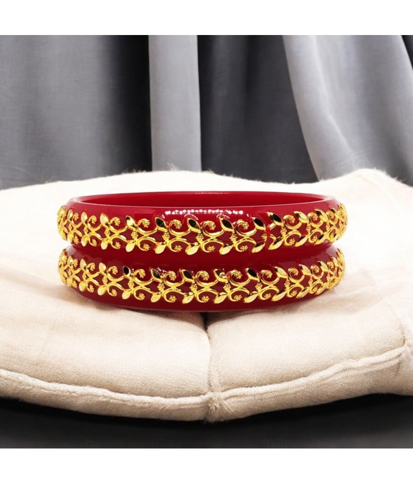     			SUNISKA Red Bangle Set ( Pack of 2 )