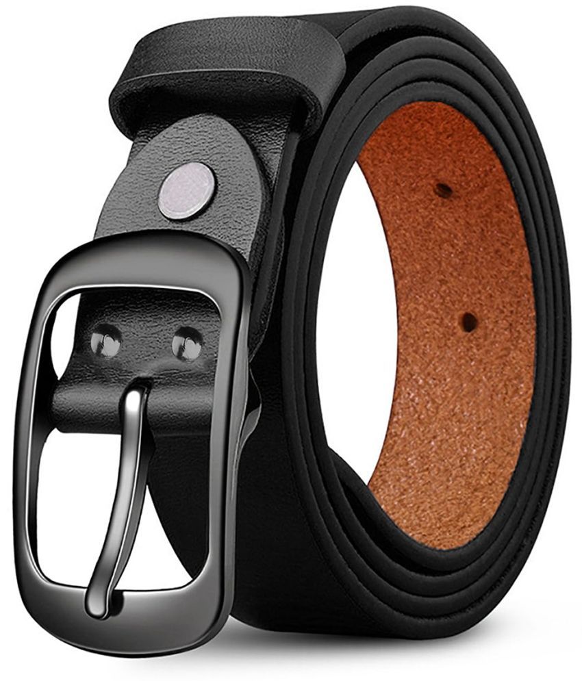     			SUNSHOPPING - Black Leather Men's Formal Belt ( Pack of 1 )