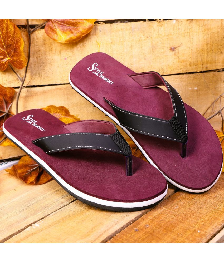     			Style Height Maroon Men's Thong Flip Flop