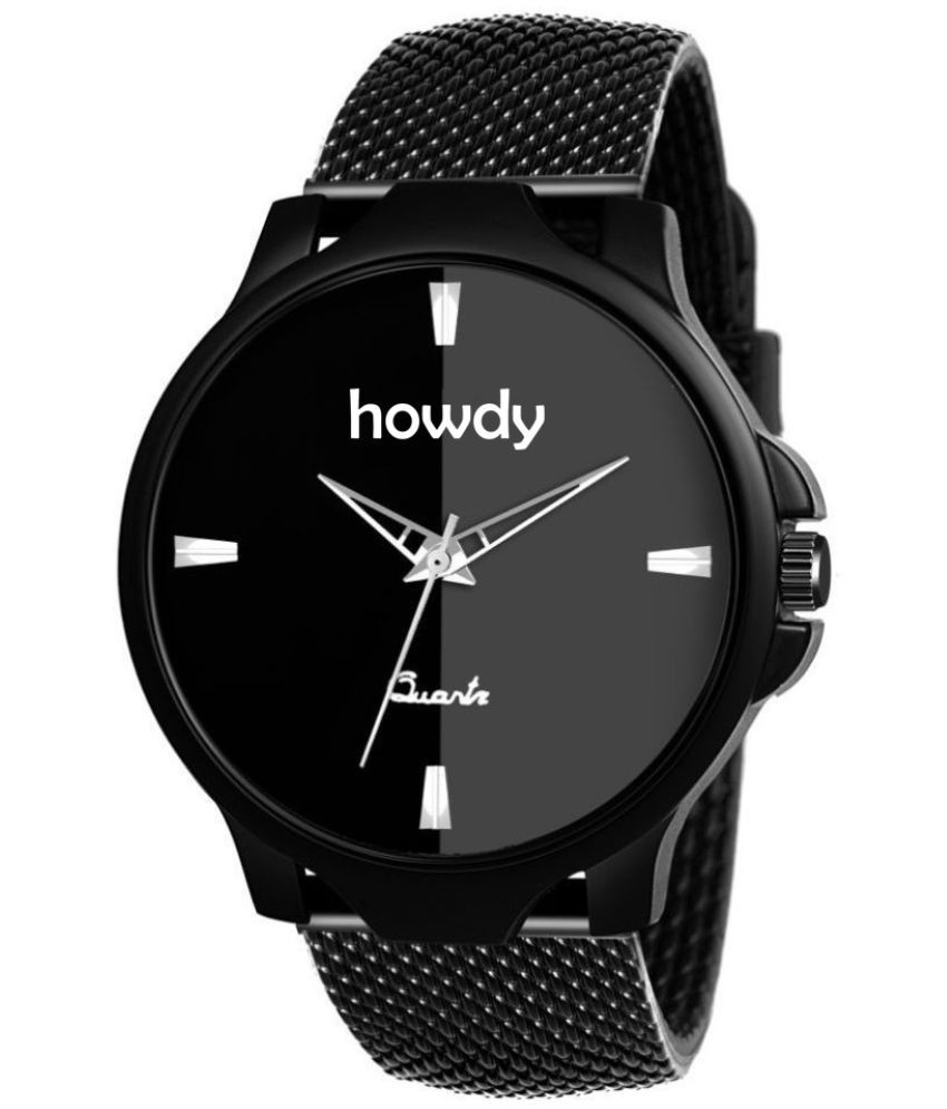     			howdy Black Silicon Analog Men's Watch