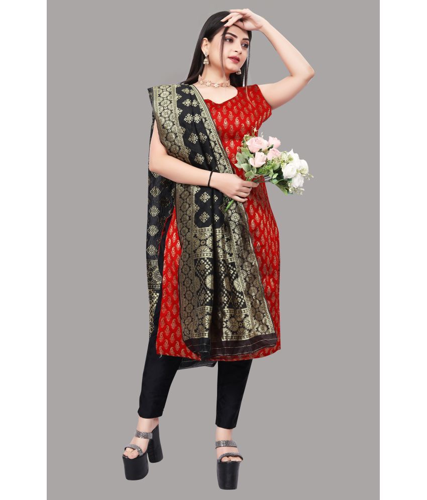     			sukhnath creation Banarasi Embellished Kurti With Pants Women's Stitched Salwar Suit - Red ( Pack of 1 )