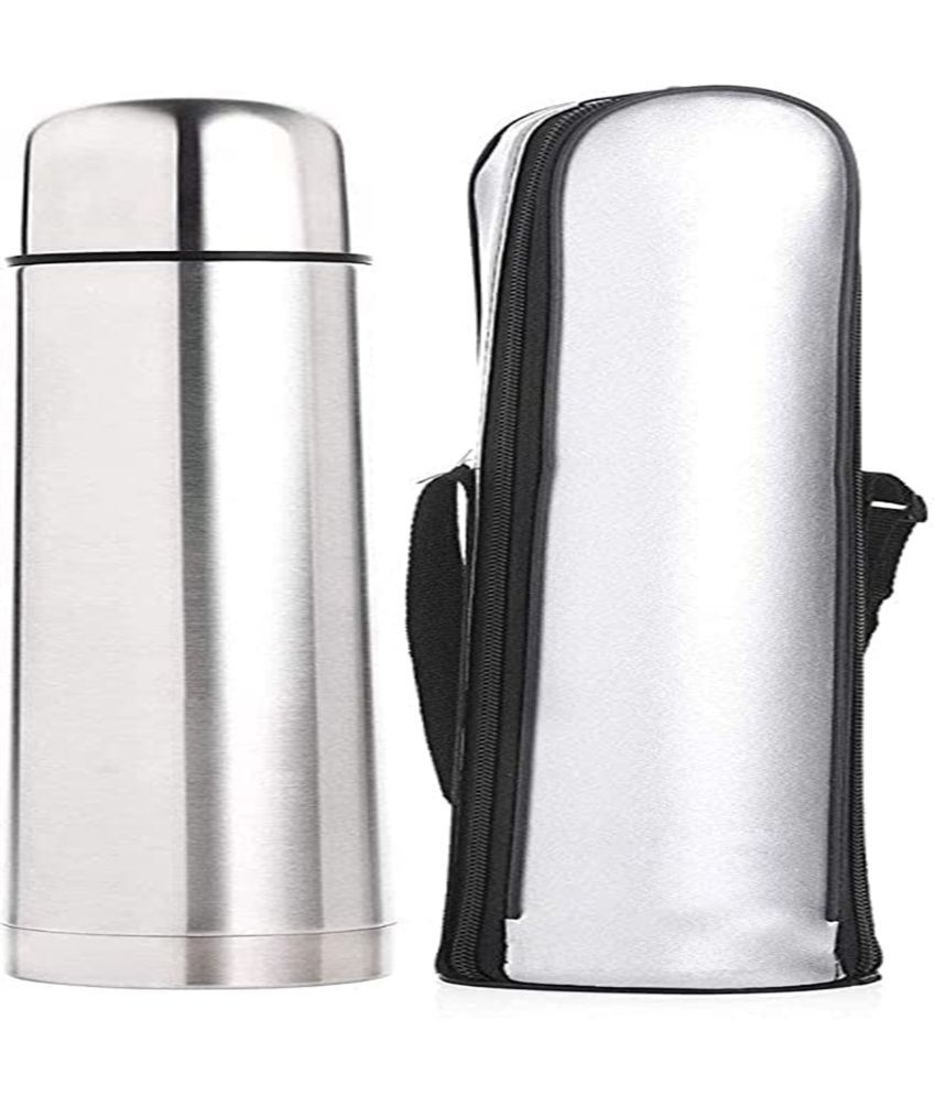     			ATIPRIYA Silver Stainless Steel Water Bottle 500 mL ( Set of 1 )