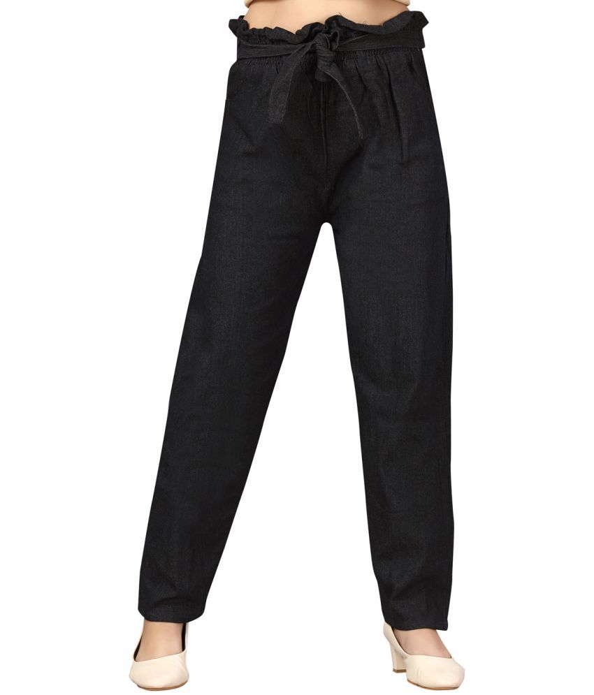     			Aarika Girls Black Colour Denim Palazzo