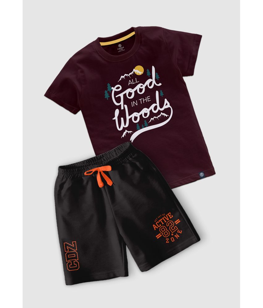     			CODEZ Multicolor Cotton Blend Boys T-Shirt & Shorts ( Pack of 1 )