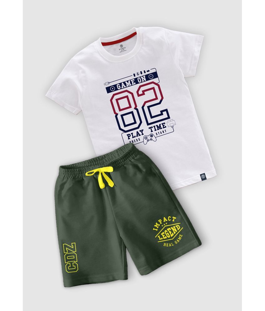     			CODEZ Multicolor Cotton Blend Boys T-Shirt & Shorts ( Pack of 1 )