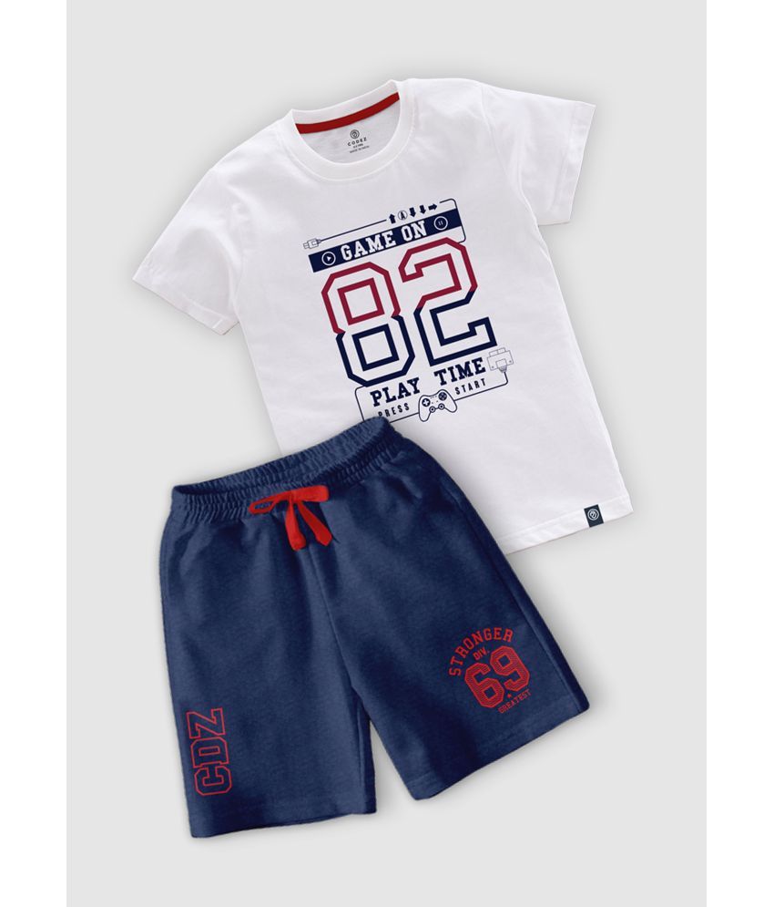     			CODEZ Multicolor Cotton Blend Boys T-Shirt & Shorts ( Pack of 1 )