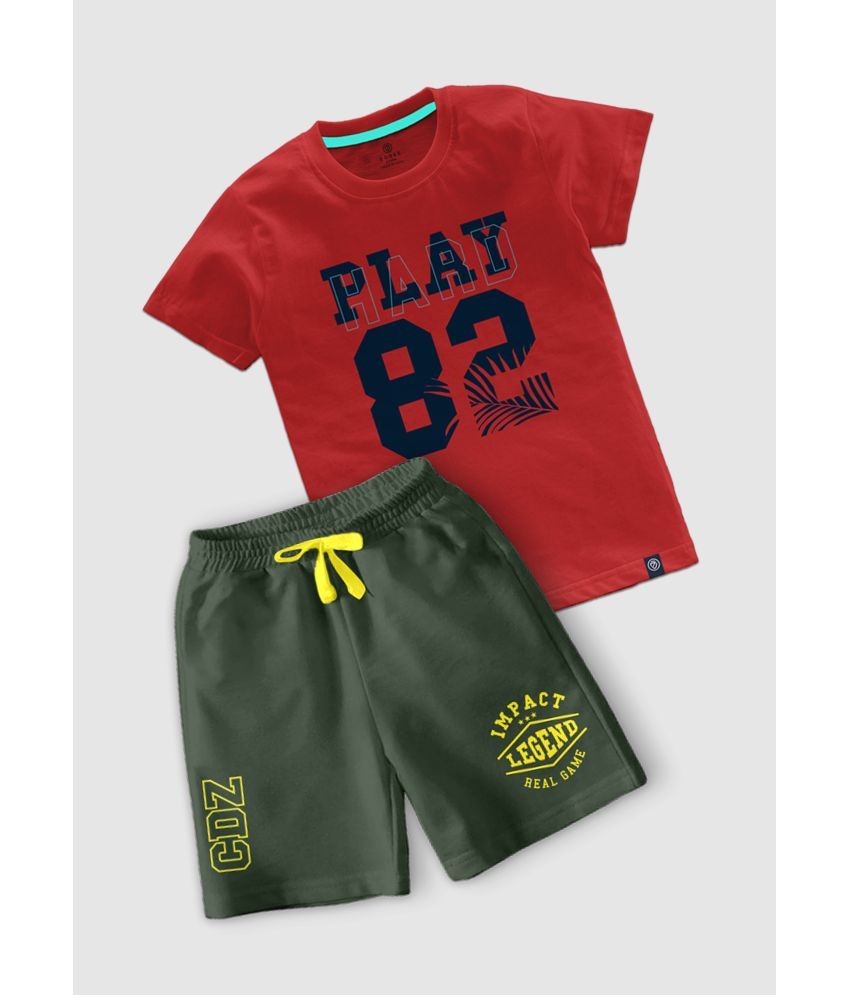     			CODEZ Pack of 1 Boys Cotton Blend T-Shirt & Shorts ( Multicolor )