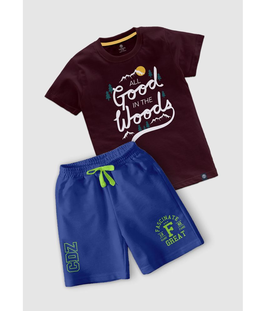     			CODEZ Multicolor Cotton Blend Boys T-Shirt & Shorts ( Pack of 1 )