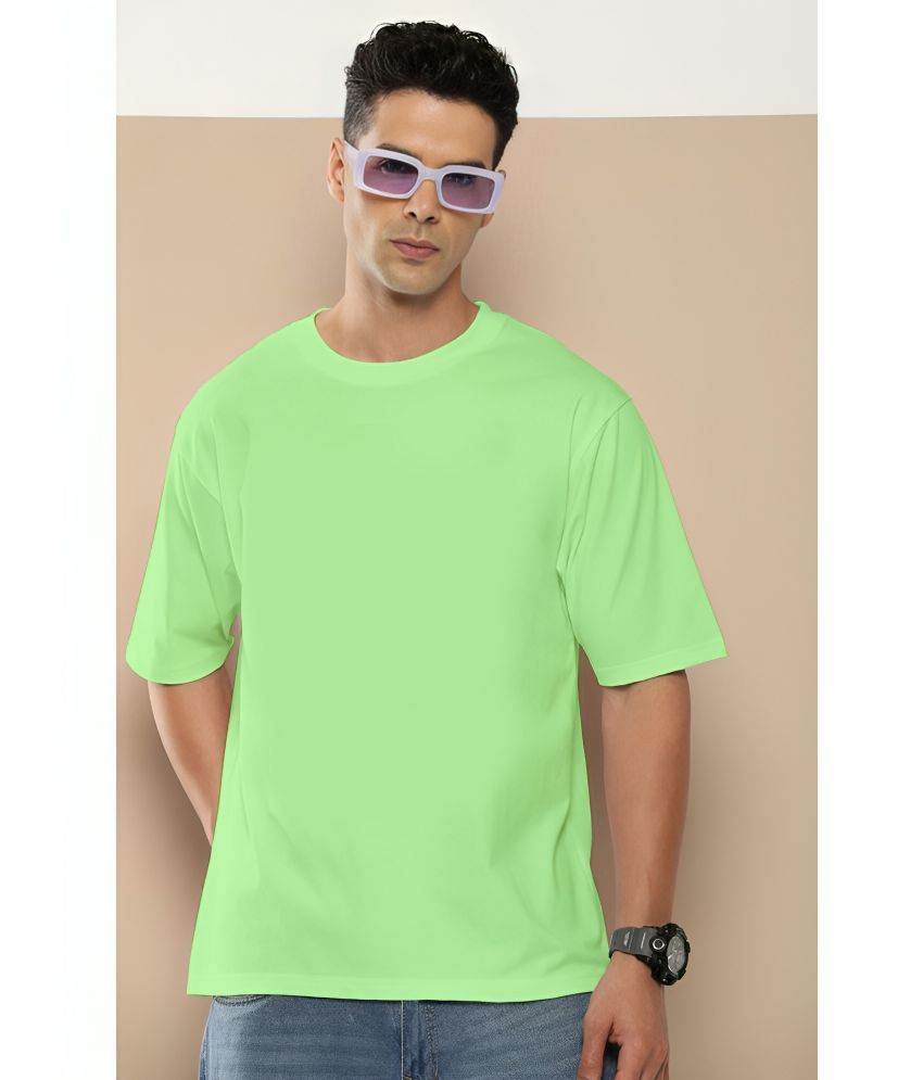     			FLYIND Pack of 1 Cotton Oversized Fit Men's T-Shirt ( Mint Green )