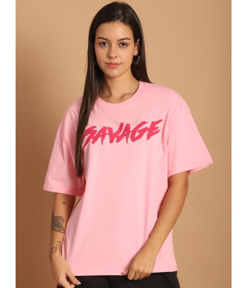     			Fabflee Pink Cotton Women's T-Shirt ( Pack of 1 )