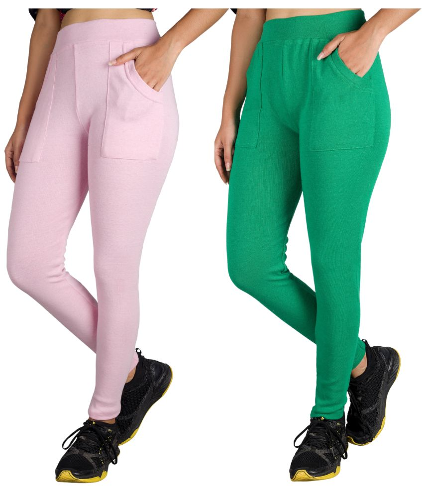     			KARARO JEGGINGS - Cotton Blend Skinny Fit Pink Women's Jeggings ( Pack of 2 )