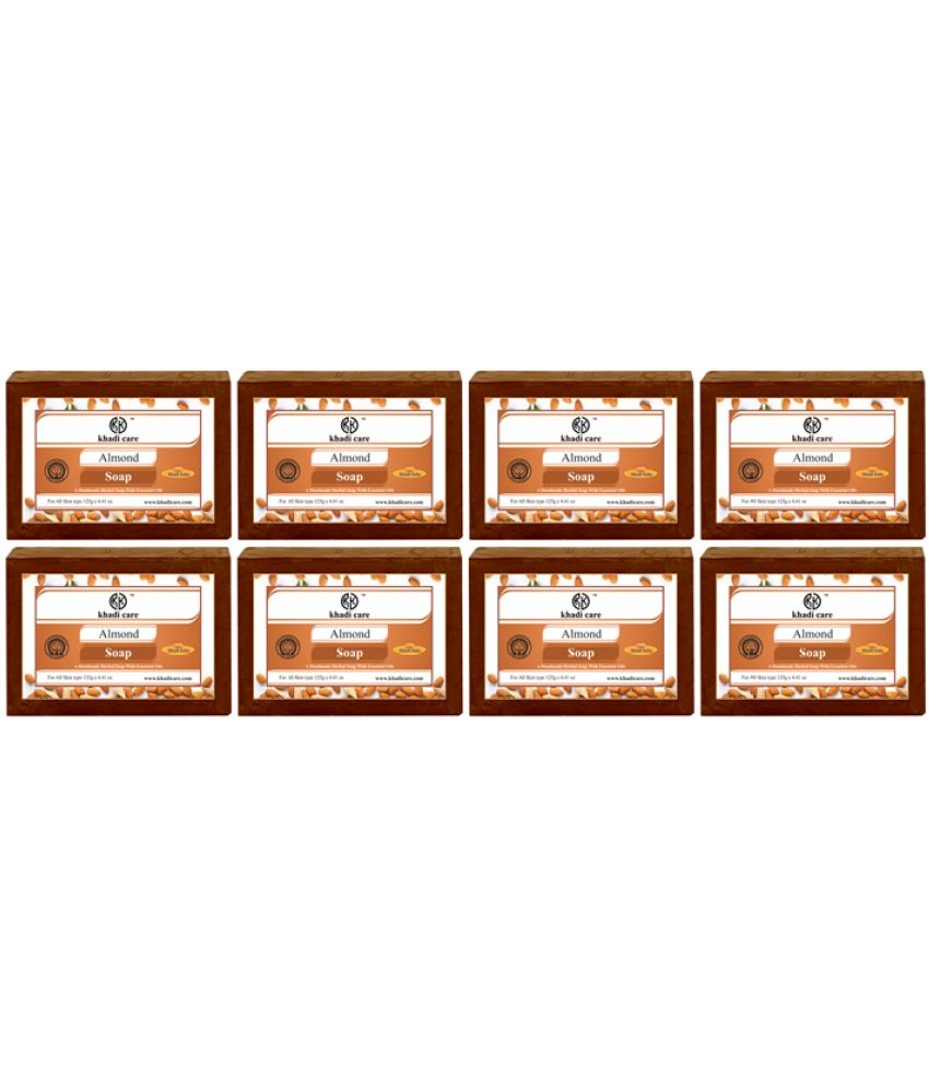     			Khadi Care Beauty Almond Soap for All Skin Type ( Pack of 8 )