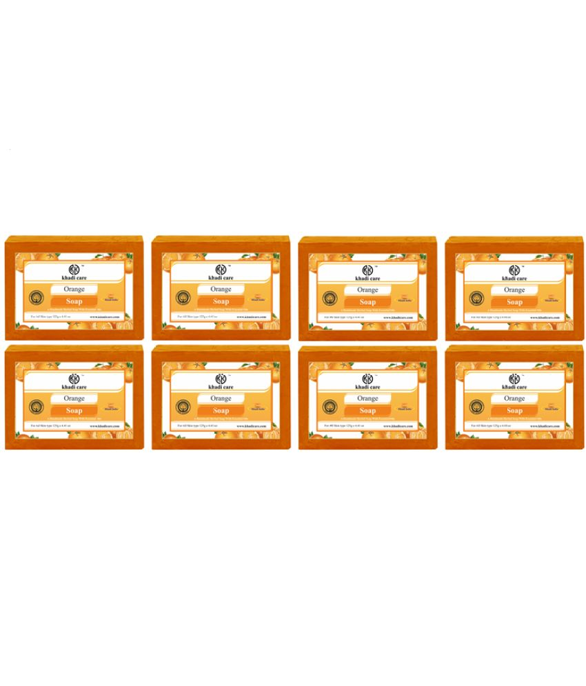     			Khadi Care Beauty Orange Soap for All Skin Type ( Pack of 8 )