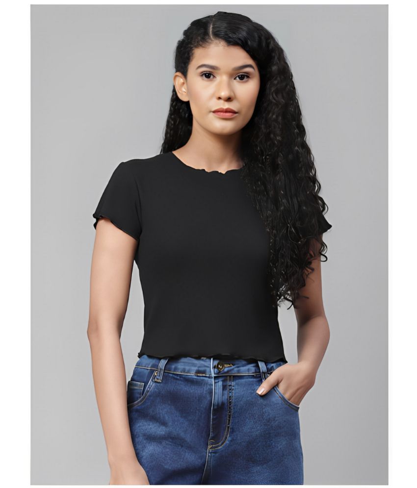     			PP Kurtis Black Cotton Women's Regular Top ( Pack of 1 )